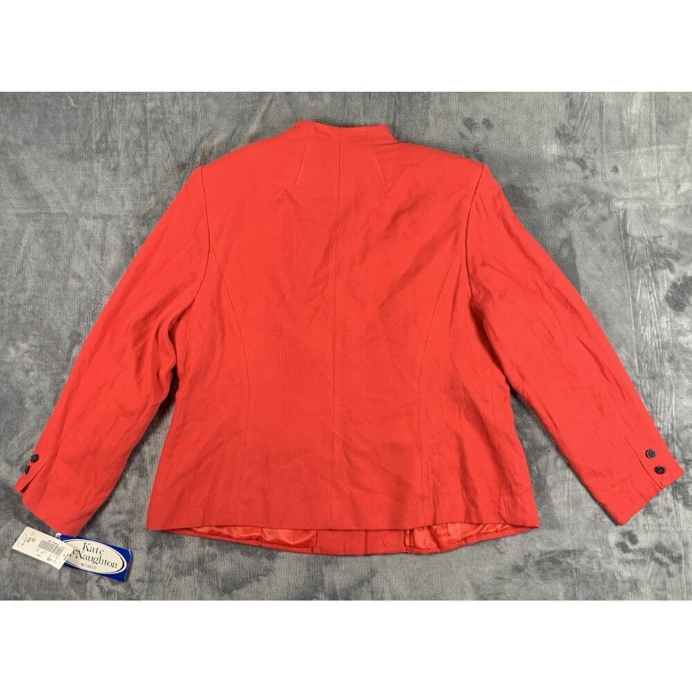VTG Kate McNaughton Jacket Blazer Red Embroidered Wool Blend Women's Size 16W - Picture 3 of 10